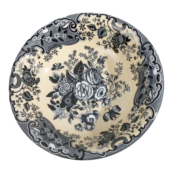 Spode Blue Room Garden Collection Bowl 8.25" Black Yellow White - Picture 4 of 11